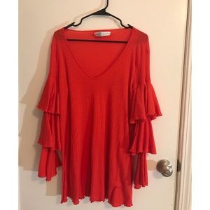 Free People tiered bell sleeve dress
